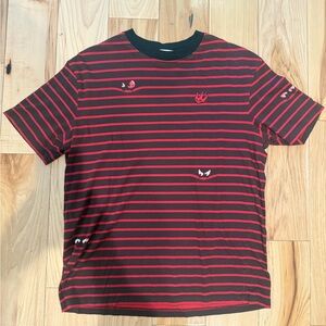 Alexander Mcqueen MCQ eyes print striped T shirt